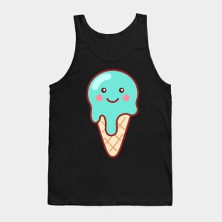 Bubblegum Ice Cream Emoji Minimal Tank Top